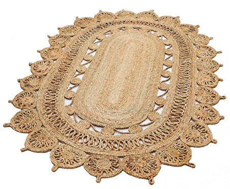 Solo Koleksiyonu Jüt ile üretilen el dokuma sisal kilim CA-109 Natural XW