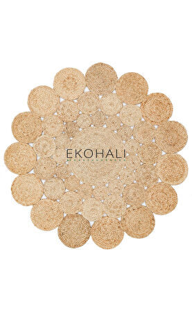 Solo Koleksiyonu Jüt ile üretilen el dokuma sisal kilim CA-111 Natural XW