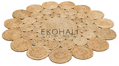 Solo Koleksiyonu Jüt ile üretilen el dokuma sisal kilim CA-111 Natural XW