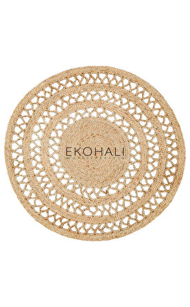 Solo Koleksiyonu Jüt ile üretilen el dokuma sisal kilim CA-107 Natural