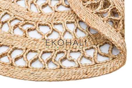 Solo Koleksiyonu Jüt ile üretilen el dokuma sisal kilim CA-107 Natural