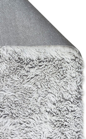 Angora Koleksiyonu Uzun Tüylü Suni Kürk Halı ANG Plain Gri
