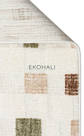 Joy Koleksiyonu Yumuşak Dokulu Tozsuz Halı JOY 02 Green Beige