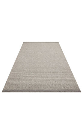 Motto Koleksiyonu Yumuşak Tozsuz Örgü Dokuma Modern Halı Plain Gri