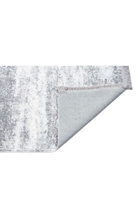 Sateen Koleksiyonu Makinede yıkanabilen, kolay kullanımlı kaymaz taban halı ST01 Gri