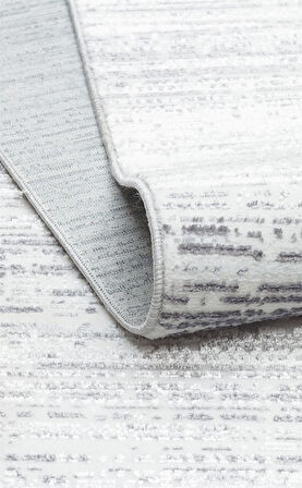 Sateen Koleksiyonu Makinede yıkanabilen, kolay kullanımlı kaymaz taban halı ST101 Açık Gri