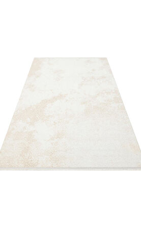 Sateen Koleksiyonu Makinede yıkanabilen, kolay kullanımlı kaymaz taban halı ST108 Krem Bej