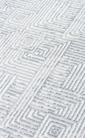 Sateen Koleksiyonu Makinede yıkanabilen, kolay kullanımlı kaymaz taban halı ST109 Krem Gri