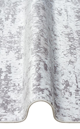 Sateen Koleksiyonu Makinede yıkanabilen, kolay kullanımlı kaymaz taban halı ST112 Gri
