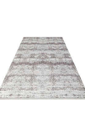 Sateen Koleksiyonu Makinede yıkanabilen, kolay kullanımlı kaymaz taban halı ST112 Gri