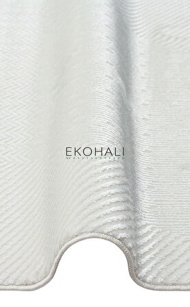 Sateen Lüks Koleksiyonu Kolay Kullanımlı Hav Vermez Sık Dokuma Modern Halı STLUX02 Krem