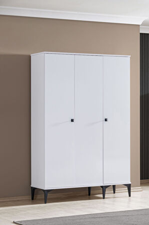 White Genç Odası - 3 Kapılı Dolap, Karyola, Komodin