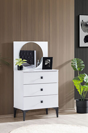 White Genç Odası - 3 Kapılı Dolap, Karyola, Komodin, Şifonyer