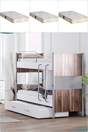 Ranza, Poyraz Metal Ayrılabilir Yavrulu Ranza 3 Adet Comfort Yatak