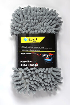 Spark 7040 Şönil Oto Yıkama Süngeri ve Polikur 3224 Mikrofiber Güderi Oto Kurulama Bezi (2'li SET)