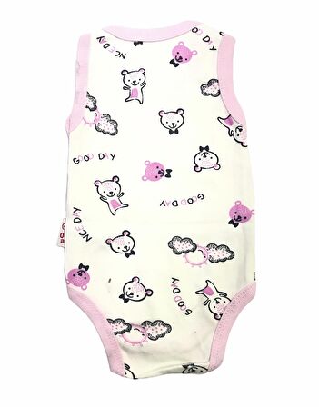 Rany Baby Atlet Body Desenli İnterlok Pembe Bulut Desenli