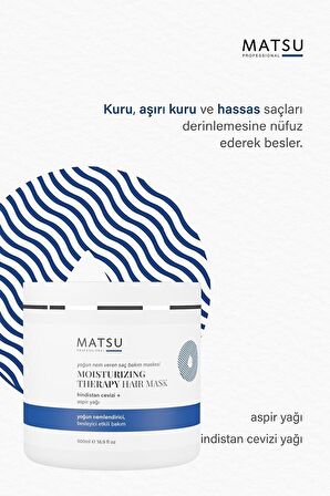 MATSU Moisturizing Therapy Kuru Saçlar için Nemlendirici Saç Maskesi 500ml