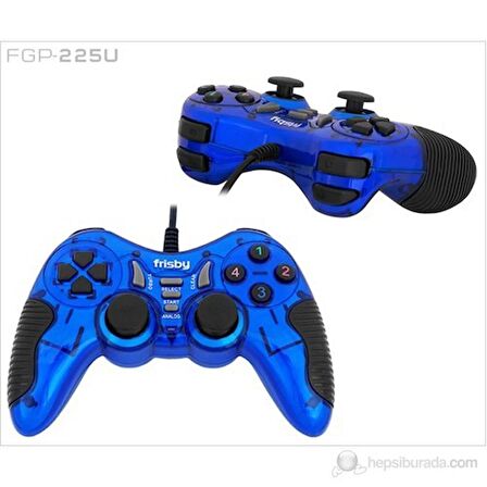 Frisby FGP-225U PC Uyumlu USB Game Pad Titreşimli Direct-X Uyumlu Mavi