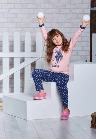 US Polo Kız Çocuk Pijama Takım US-150