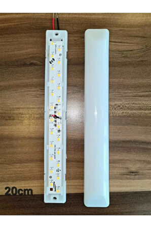 UNİKOM 10'LU PAKET - 20 CM -24V - DÜZ TABAN - BEYAZ IŞIK 6500K TENTE LED AYDINLATMA ARMATÜR