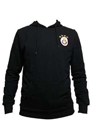 Galatasaray Orijinal Sweat Kapüşonlu Logolu Siyah Sweat Özel Tasarım Ahşap Kutulu