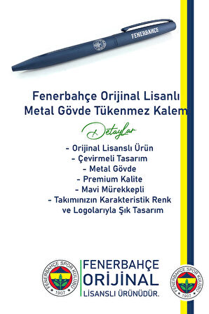 Fenerbahçe Orijinal Lisanslı Özel Ahşap Kutulu Tükenmez Kalem