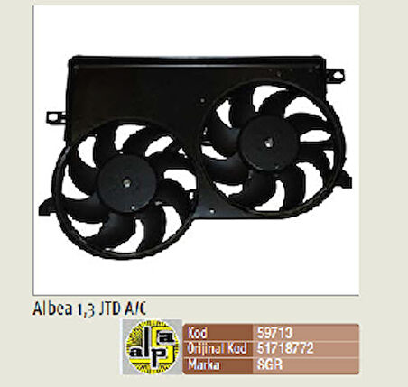 Unıversal Fan Motoru Klimalı Davlumbazlı>albea 1.3 Jtd  Çiftli - Sgr-59713