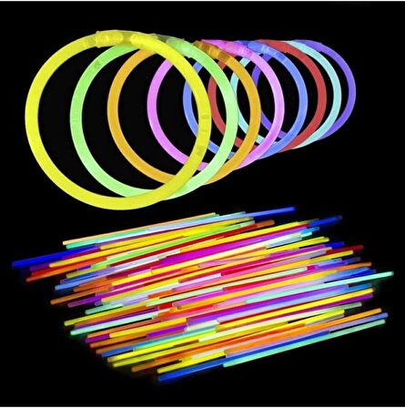 Glow Stick Fosforlu Kırılan Çubuk (50 Adet) Sınırsız Eğlence