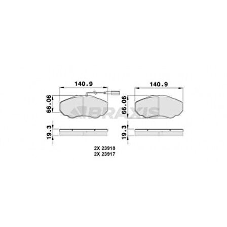 Fiat On Fren Balatası Boxer Ducato Jumper 2.0hdi 2.0i 2.2hdi 14q 02 06 - Braxıs Ab0146