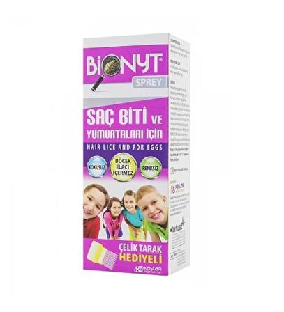 Bionyt Saç Biti ve Yumurtaları İçin Sprey Tarak Hediyeli 100 ml