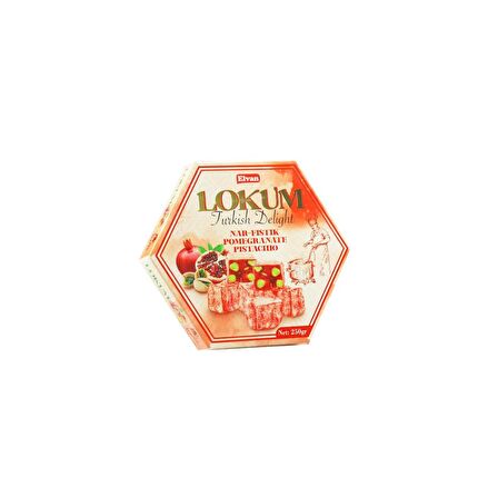 Elvan Nar-Fıstıklı Lokum 250 Gr. (1 Paket)