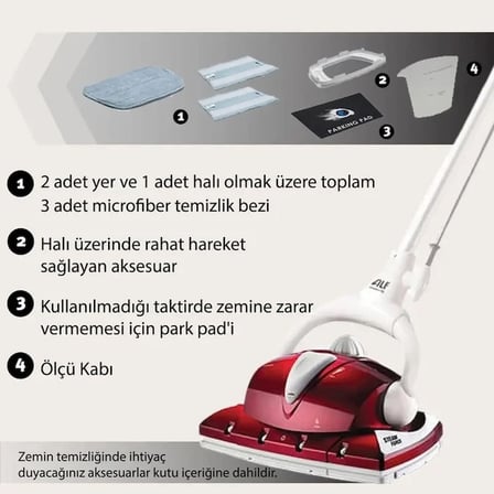Alf BT 123 1200W Hero Basınçlı Buharlı Dik Temizleme Makinesi  