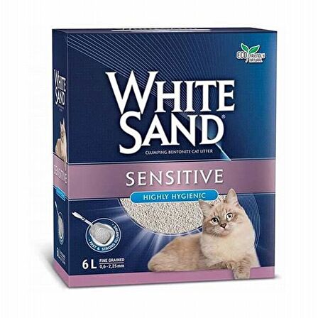 White Sand Sand Sensitive Plus Cat Litter Yapışmayan Kedi Kumu 6Lt