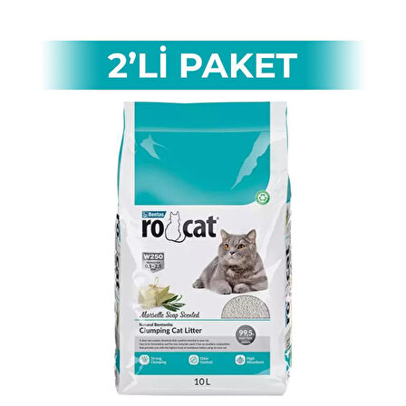 RoCat Marsilya Sabun Kokulu Bentonit Kedi Kumu 10 lt 2 Adet