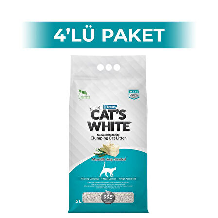 Cat's White Sabunlu Kedi Kumu 5 lt 4 Adet