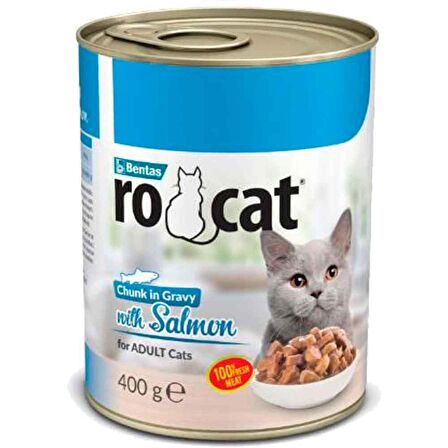 RO Cat Somonlu Parça Etli Kedi Konservesi 400 Gr