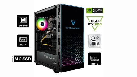 Casper Excalibur Intel Core i5 12400F E65H.121F-8V50X-0FC-065 8GB 4TB RTX3050 FreeDos Masaüstü Bilgisayar 