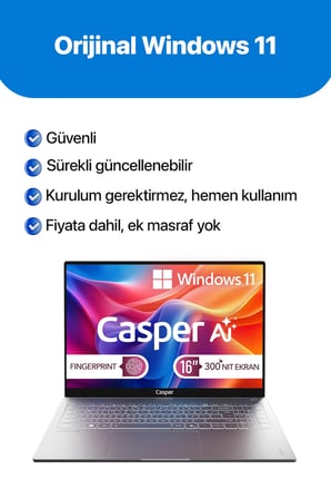 Casper Nirvana S200 Intel Core Ultra 7-255H 16GB DDR5 500GB SSD W11H 16" S200.255H-BV00A-G-F
