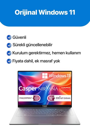Casper Nirvana S200 300NIT i7-13620H 24GB DDR5 1TB SSD 16" W11H Laptop S200.1362-CF00A-G-F