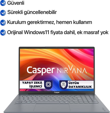 Casper Nirvana X100 Series 3 Intel Core 5-320 12GB DDR5 500GB 15.6" W11H X100.320U-AV00A-G-F