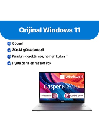 Casper Nirvana S100 300NIT i7-13620H 16GB DDR5 1TB SSD 16" W11P Laptop S100.1362-BF00R-G-F