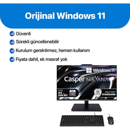 Nirvana A80.1362-BF00A-V-S Intel Core i7-13620H 16GB RAM 1TB NVME SSD Windows 11 Home All In One