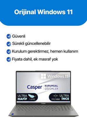 Casper Nirvana X750 i5-13420H 32GB DDR5 500GB SSD W11H 15.6" Laptop X750.1342-DV00P-G-F