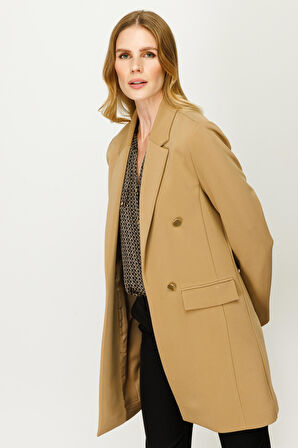 Ekol Düğmeli Camel Kadın Ceket 23204007