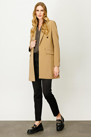 Ekol Düğmeli Camel Kadın Ceket 23204007