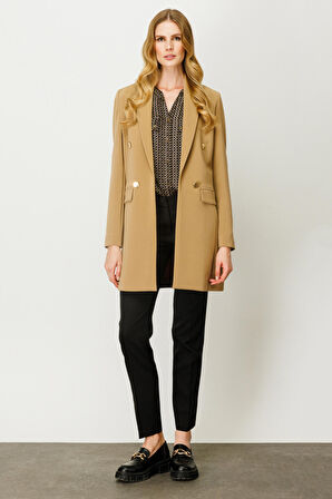 Ekol Düğmeli Camel Kadın Ceket 23204007