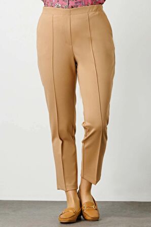 Ekol Kadın Çimalı Dar Paça Pantolon 2039 Camel