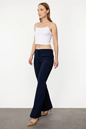 Ekol Bol Paça Normal Bel Lacivert Kadın Pantolon 24EKL03064