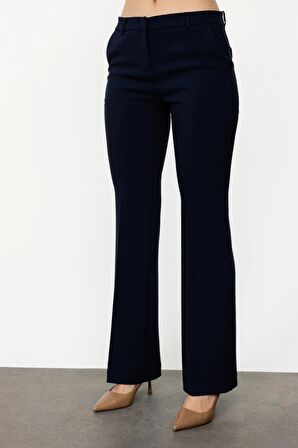 Ekol Bol Paça Normal Bel Lacivert Kadın Pantolon 24EKL03064