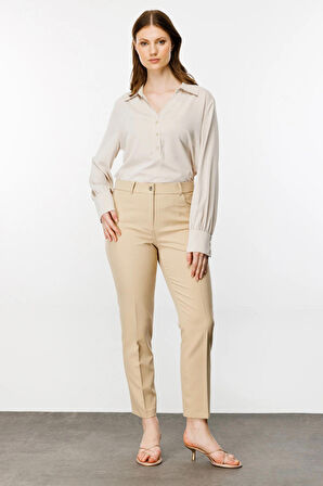 Ekol Kadın Cepli Dar Paça Pantolon 3060 Bej